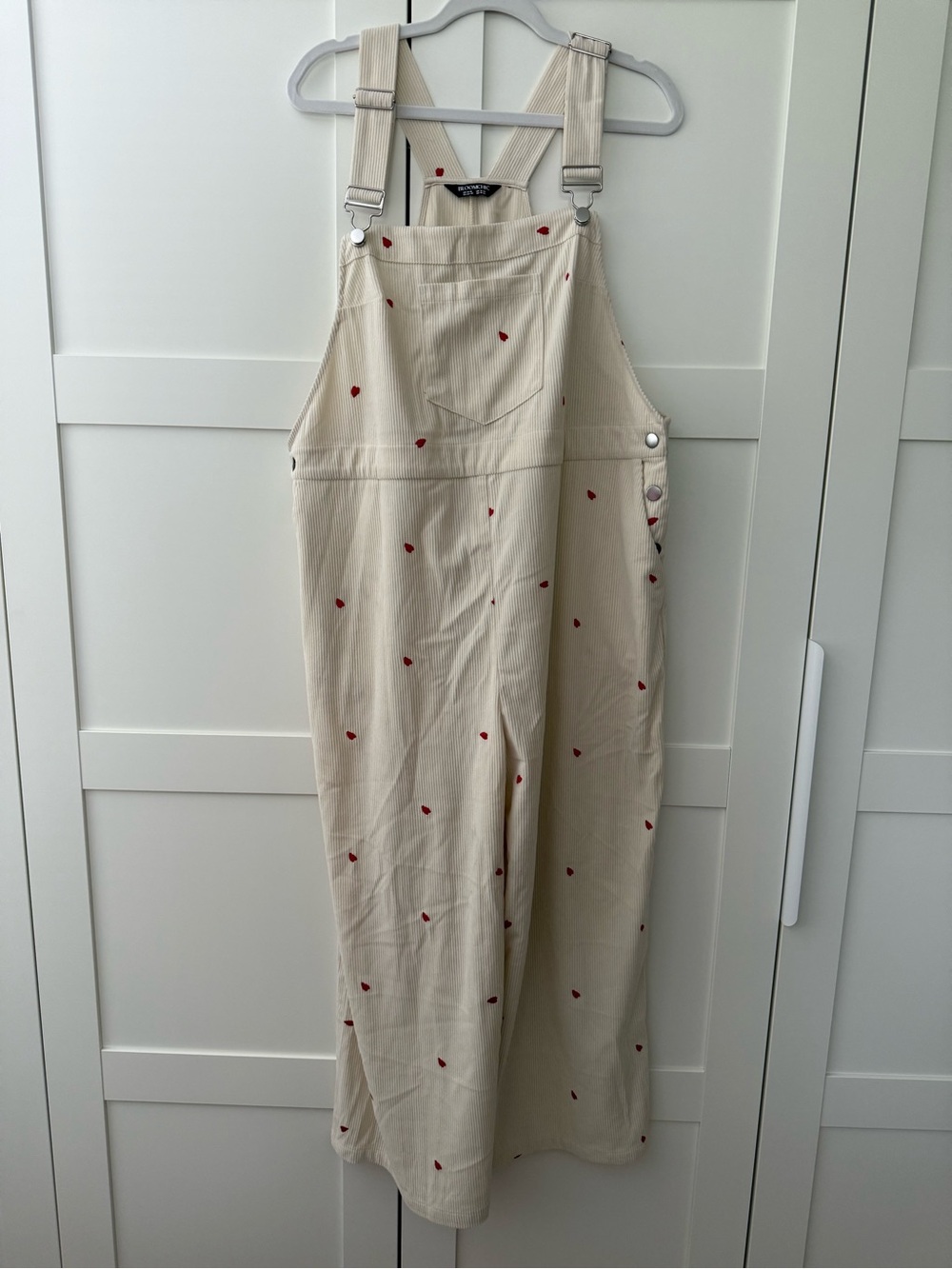 Bloom Chic Beige Embroidered Heart Overalls - 14/16